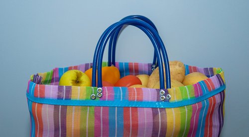 La Sol Imports Large Mercado Mexican Bags Tote Reusable Colorful Durable Mesh Grocery Bag 20 x 22 in Plus 5 in Handle (3 Piece 20 in)