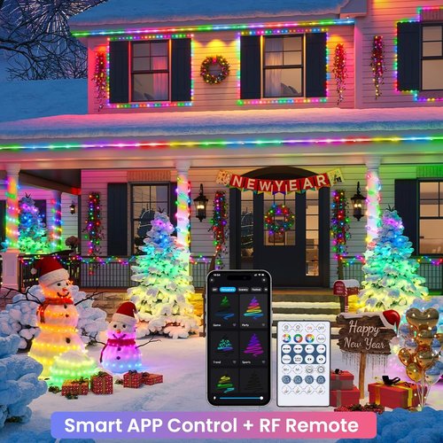 Jnaurb RGB Color Changing Rope Lights - 33ft Smart String Lights with Remote & APP Control | Waterproof Music Sync for Bedroom & Garden