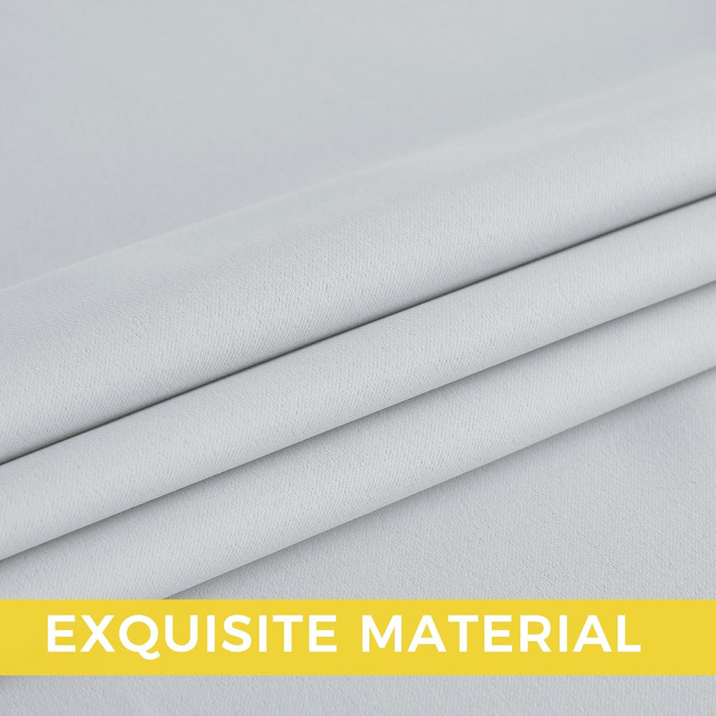 NICETOWN Room Darkening Curtains - Greyish White Drapery Panels, 52" x 84" for Ultimate Light Control