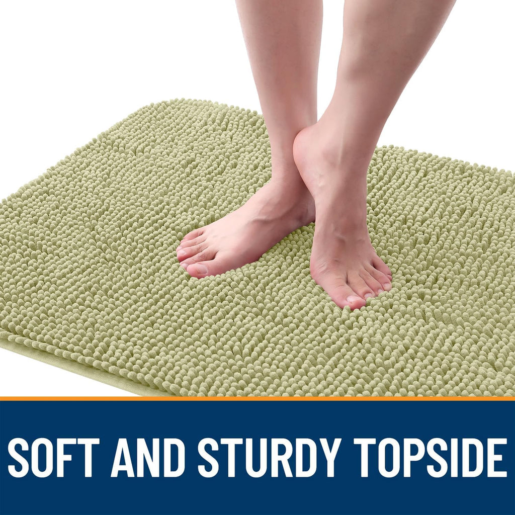 OLANLY Dog Door Mat - Absorbent Non-Slip Chenille Mat for Muddy Paws | 36x24, Quick Dry, Vanilla