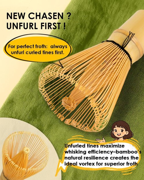 Matcha Whisk | 2-Pack Bamboo Chasen Set - Handcrafted 100-Prong Whisk for Authentic Tea Preparation