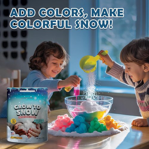 Grow to Snow Instant Snow Powder - Realistic Artificial Snow for Sensory Play & Holiday Decor | 5 Gallons
