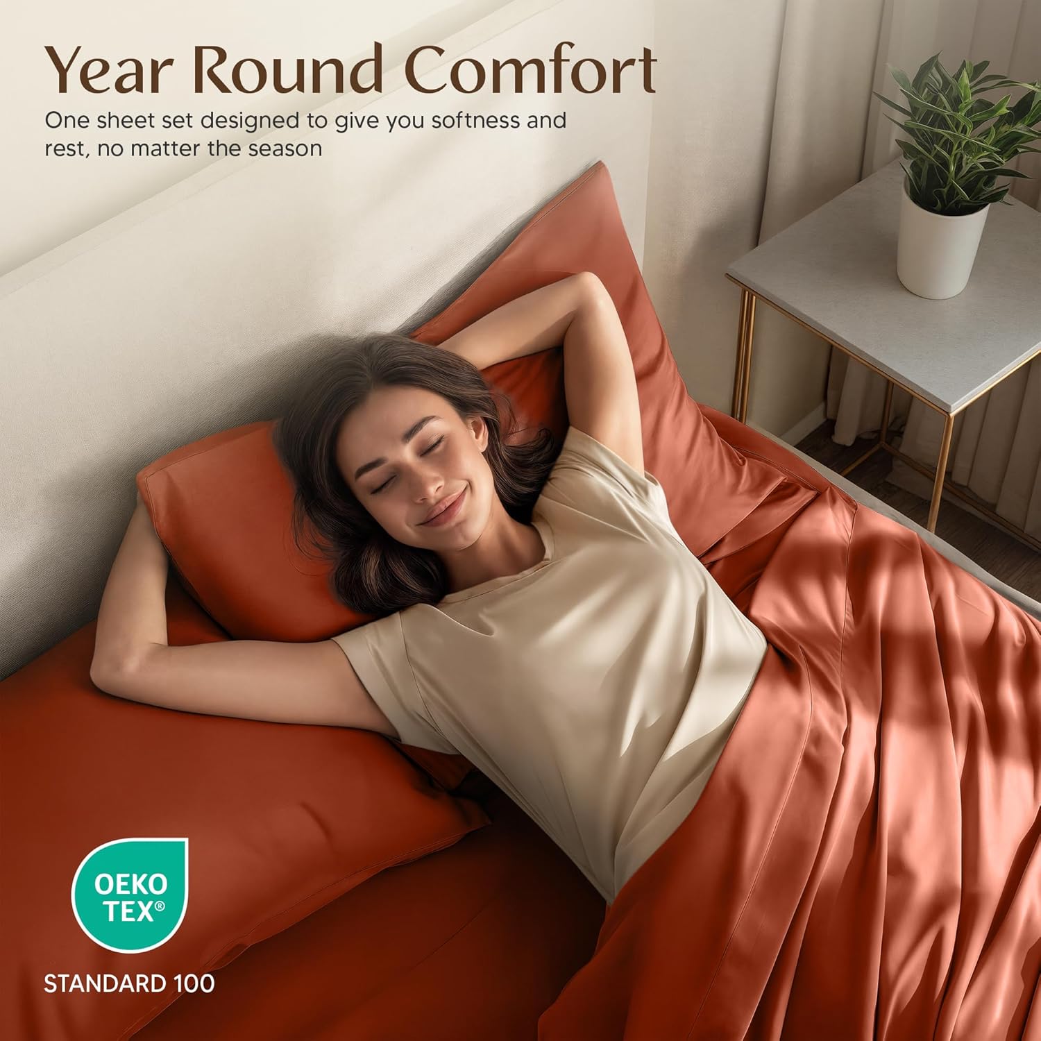 Utopia Bedding King Size Sheet Set - Soft, Breathable Microfiber | 4-Piece in Orange, Oeko Tex Certified