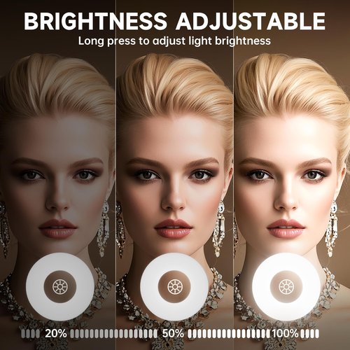 MINISO Vanity Mirror with Lights-12" x 14" Arched Makeup Mirror with 3 Color Lights, Adjustable Brightness,10X Magnification