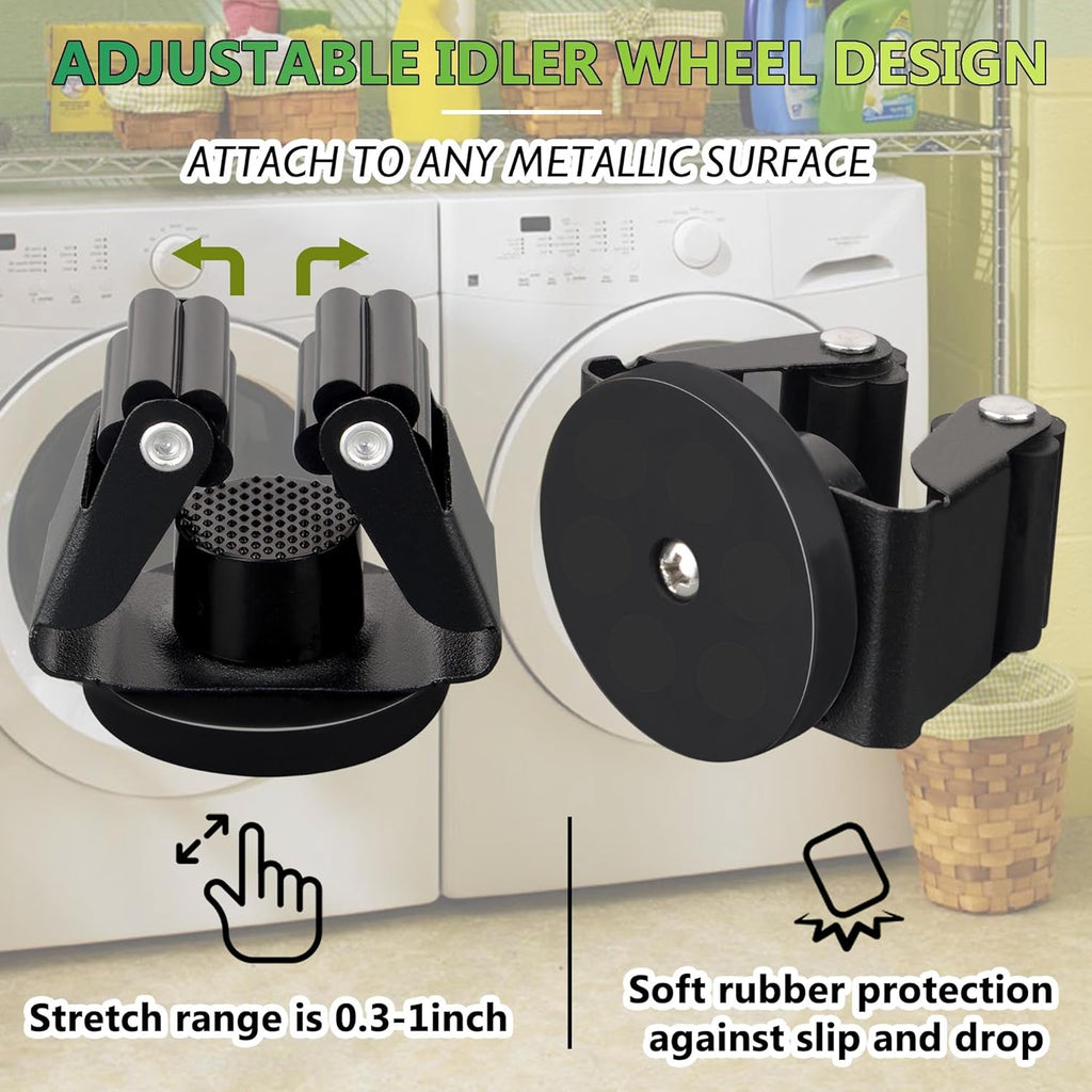 ULIBERMAGNET Magnetic Mop Holder - Heavy Duty Wall Mounted Storage Rack | 8 Pack, Black