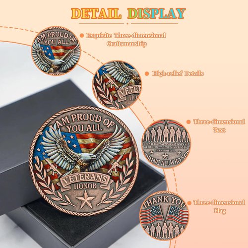 Military Challenge Coins by [Brand Name] - Thank You for Your Service Veteran Medallions | Perfect Military Appreciation Gifts