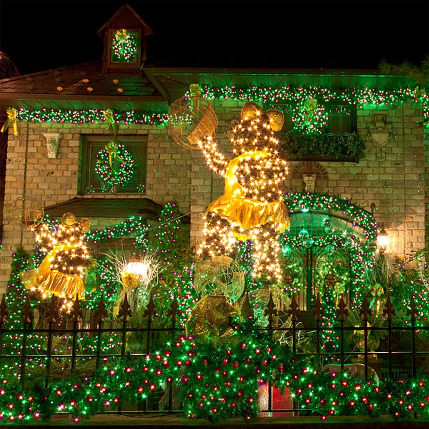 WATERGLIDE 1000 LED Christmas String Lights - 328 FT Green Wire Fairy Lights with Remote & 8 Modes | Waterproof for Outdoor Holiday Decor