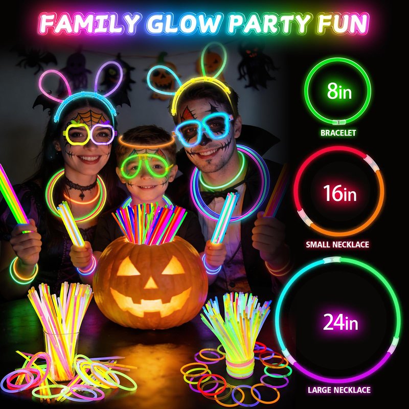 SHQDD 248 PCS Glow Party Supplies,Glow in the Dark Party Favors, 24PCS Foam Glow Sticks, 24PCS LED Glasses and 200PCS Glow Sticks Bracelets, Neon Party Favors for Wedding,Concert,Raves and Birthday