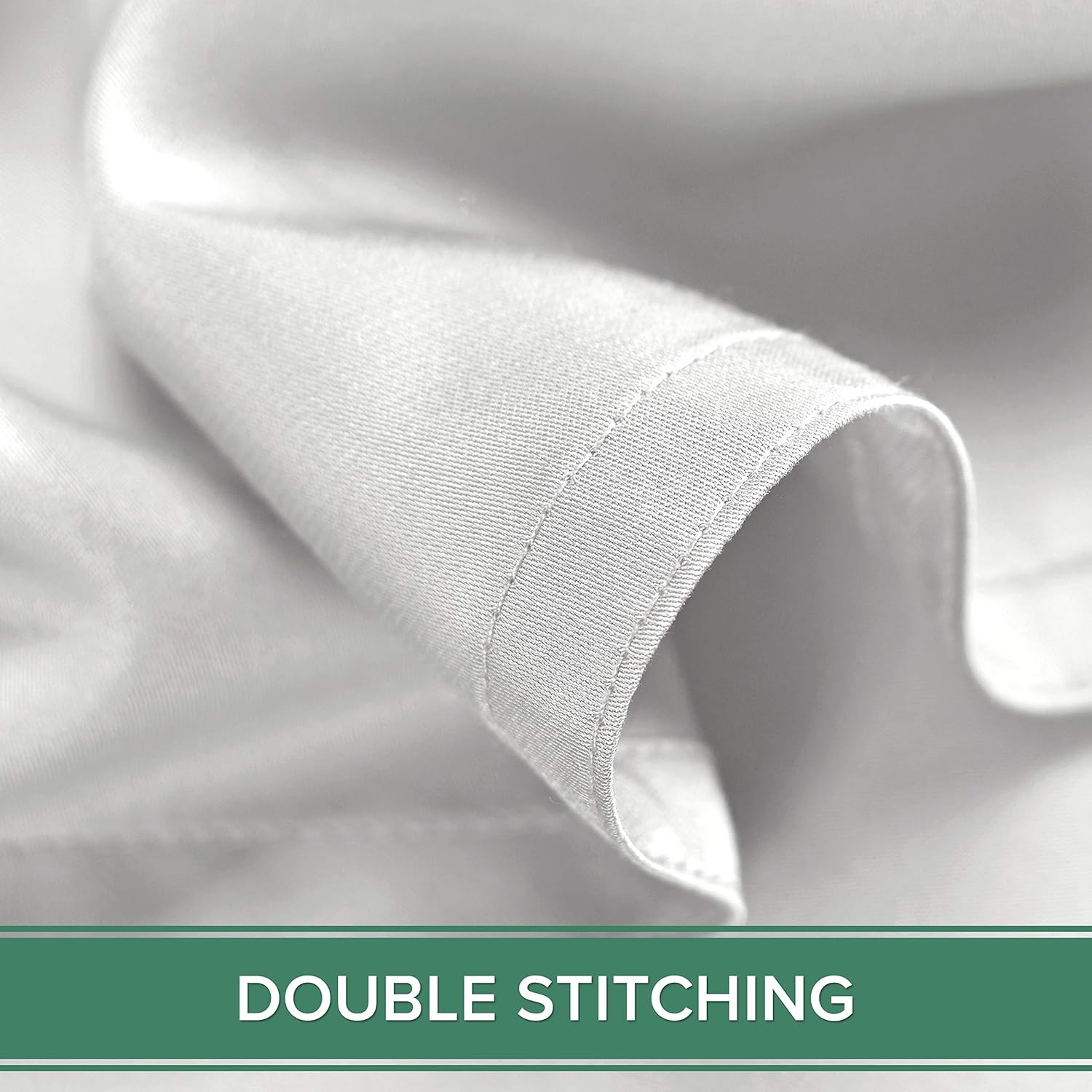 Pure Bamboo Queen Sheets - Luxuriously Soft & Cooling 100% Organic Viscose Bed Sheet Set | White, Double Stitching