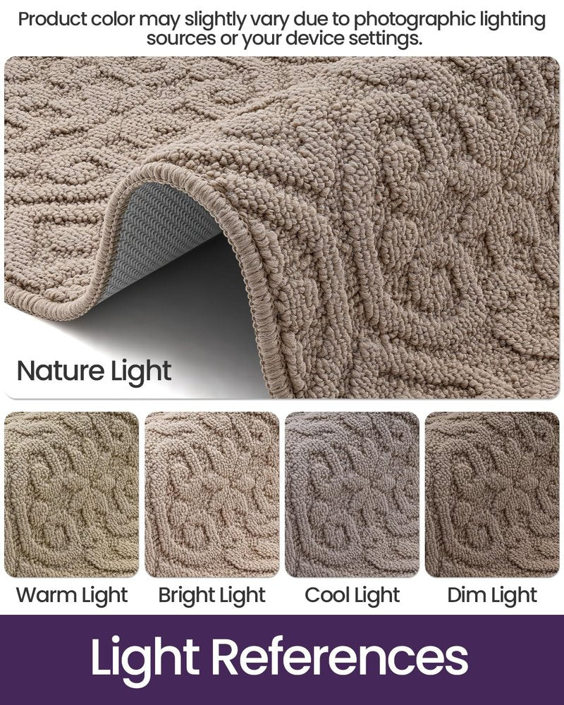 DEXI Front Door Mat Indoor Entrance, 3x5 Non Slip Entryway Doormat Dirt Trapper, Absorbent Entry Mats for Inside House, Patio, Porch, Light Beige