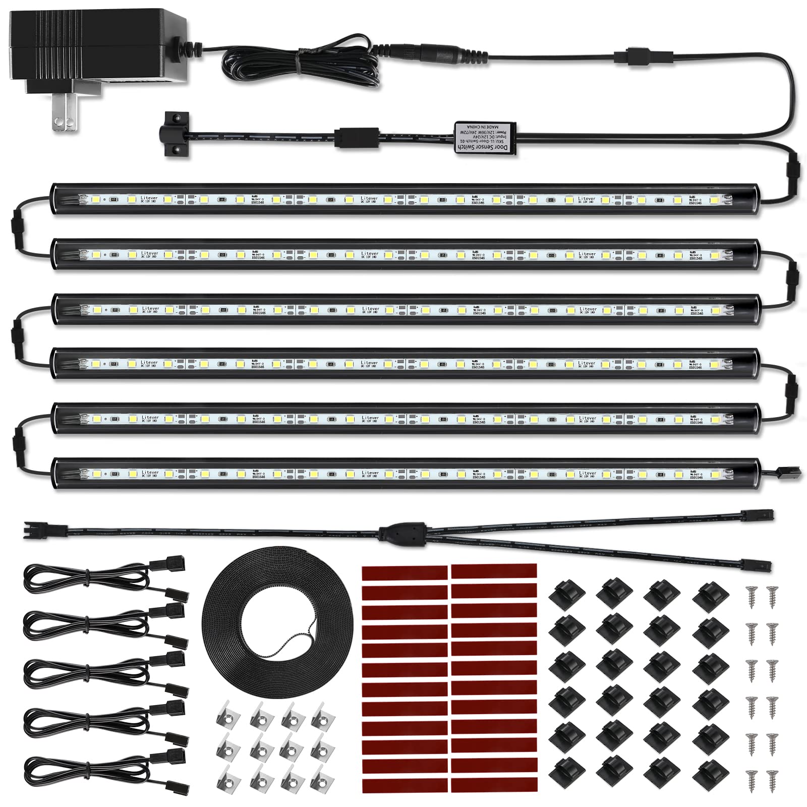Litever LED Safe Lighting Kit Door Activated Extra Extension Cables