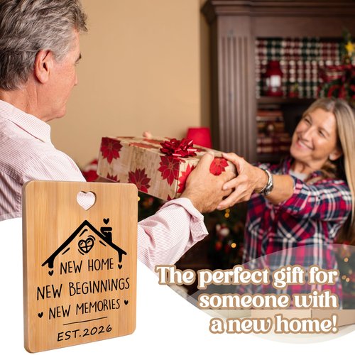 New Home Gifts - Engraved Bamboo Cutting Board, House Warming Gifts New Home 2026, New Home Gifts for Couple, Family, Friends, Ideal Kitchen Gifts, Gifts for New Home