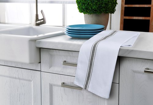 Utopia Towels Black Dish Towels [12 Pack - 15 x 25 Inches] 100% Ring Spun Cotton Highly Absorbent & Reusable Cleaning Bar, Tea, Kitchen and Dishcloths Set - 200 GSM
