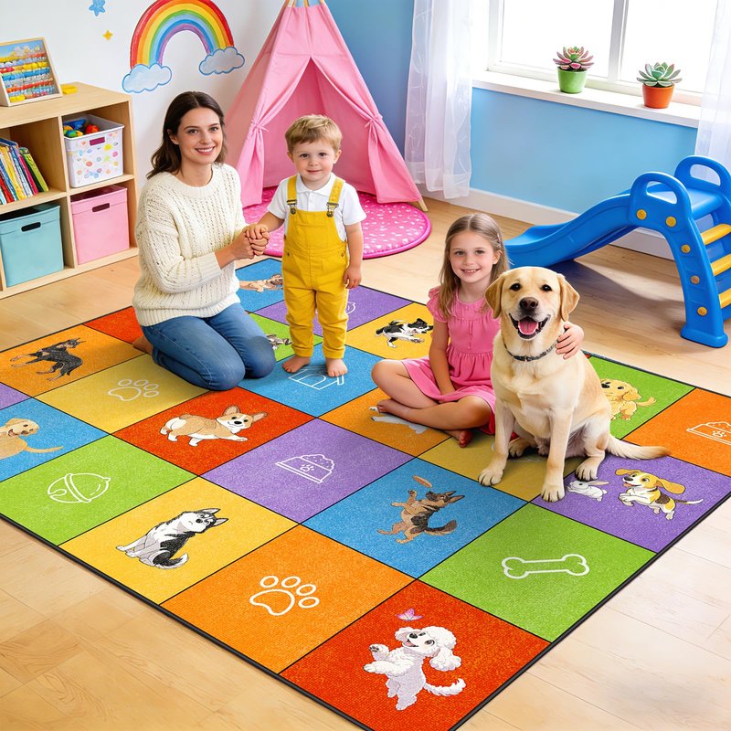 Boshengya Space Rockets Rug for Kids Room 48x72'' Solar System Area Rugs for Boys Bedroom Kids Rugs for Playroom Space Planet Theme Rug Living Room Dining Room Decor