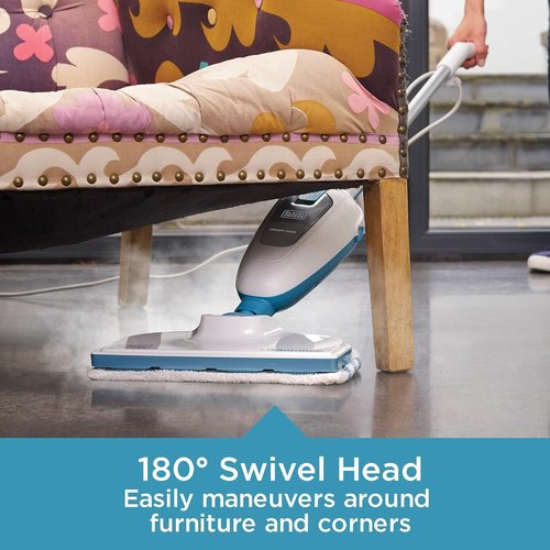 BLACK+DECKER Steam Mop - Powerful Cleaning with Fast Drying Technology | Sleek White Design