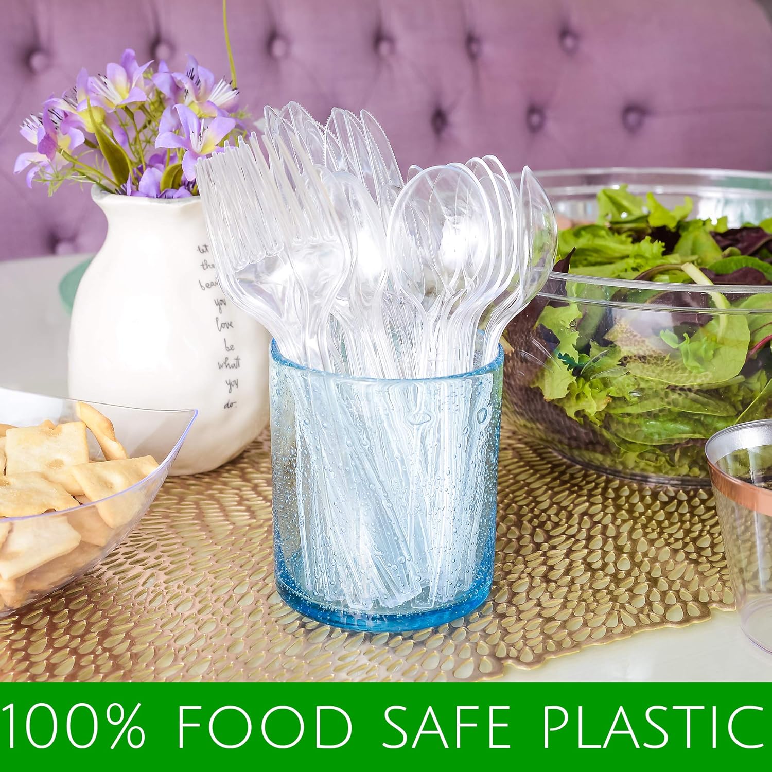Plasticpro Heavyweight Disposable Clear Plastic Cutlery - 100 Count Forks for Convenient Dining