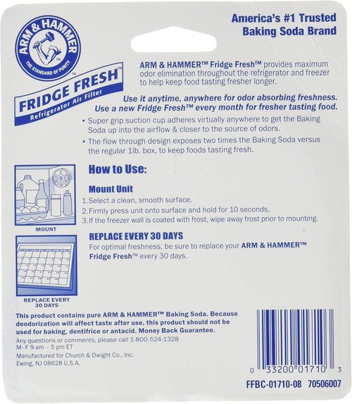 Arm & Hammer Fridge Fresh | Refrigerator Odor Eliminator - 2 Pack (1 Count Each)