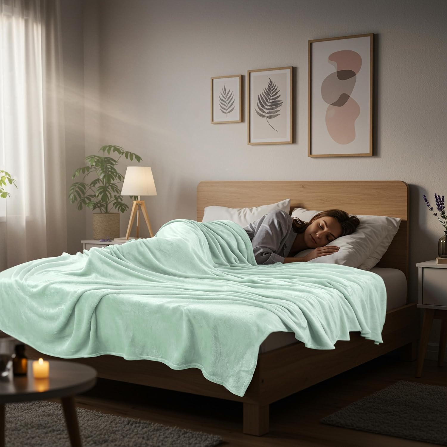 Utopia Bedding Fleece Blanket - Ultra Soft Mint Green Queen Size (90x90 Inches) | Cozy All-Season Microfiber Decor Gift