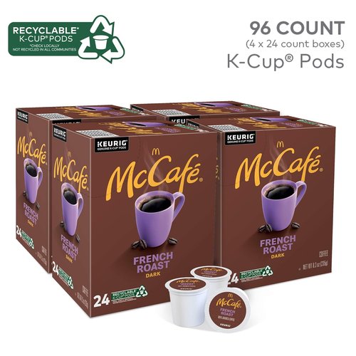 McCafe French Roast Coffee K-Cup Pods - Dark Roast, Single Serve, 96 Count (4 Packs of 24)