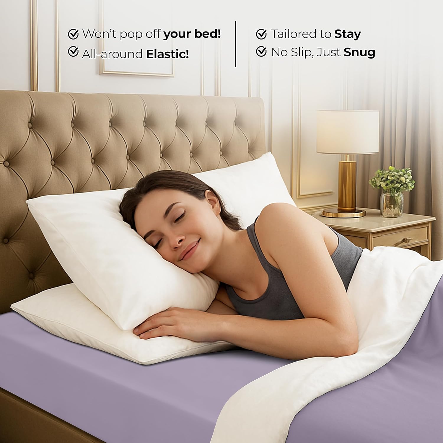 Utopia Bedding King Fitted Sheet - Deep Pocket Soft Microfiber - Fade Resistant & Easy Care | Lavender