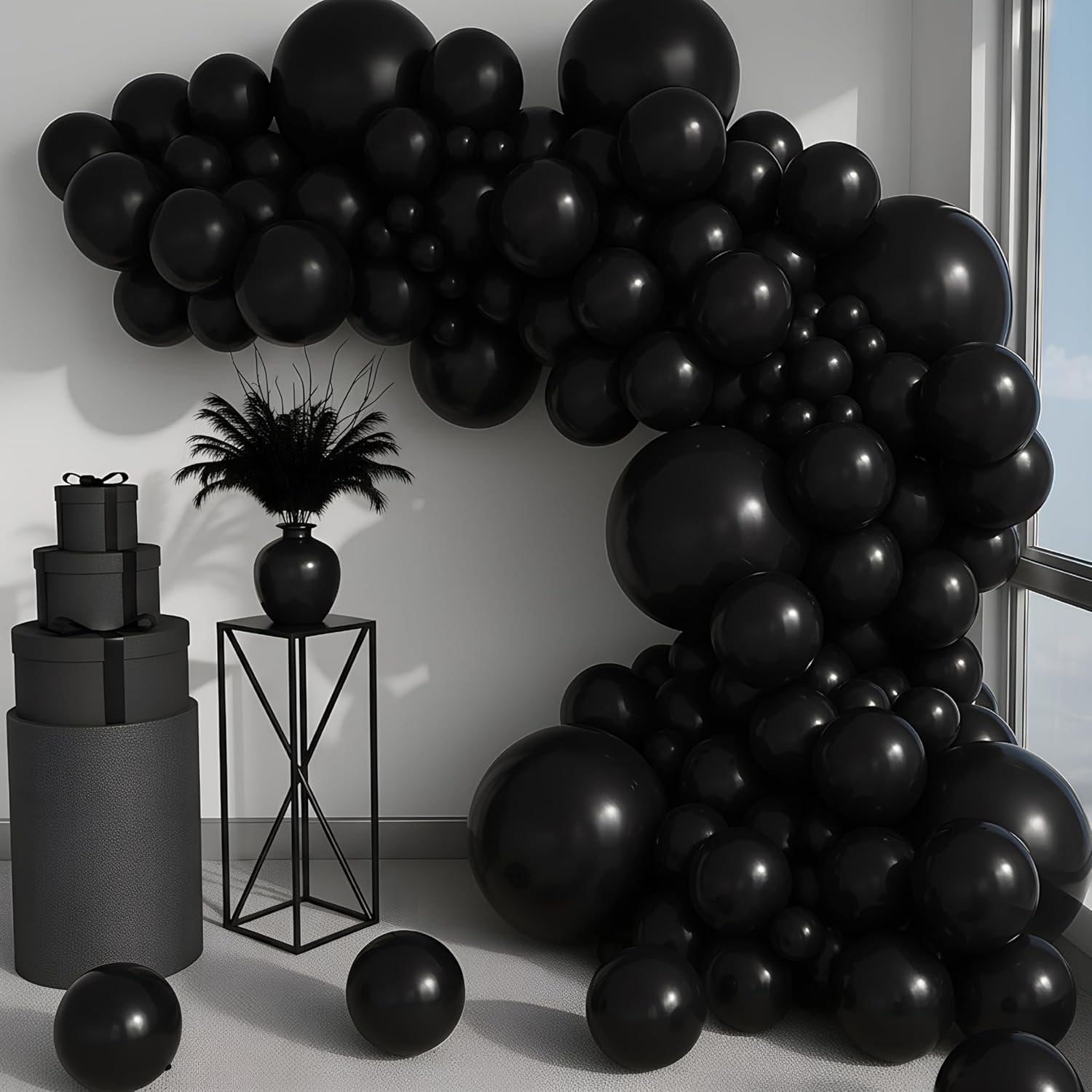 Vellax™ Balloon Garland Arch Kit - 146 Pcs Black Balloons for Baby Showers, Birthdays & Weddings