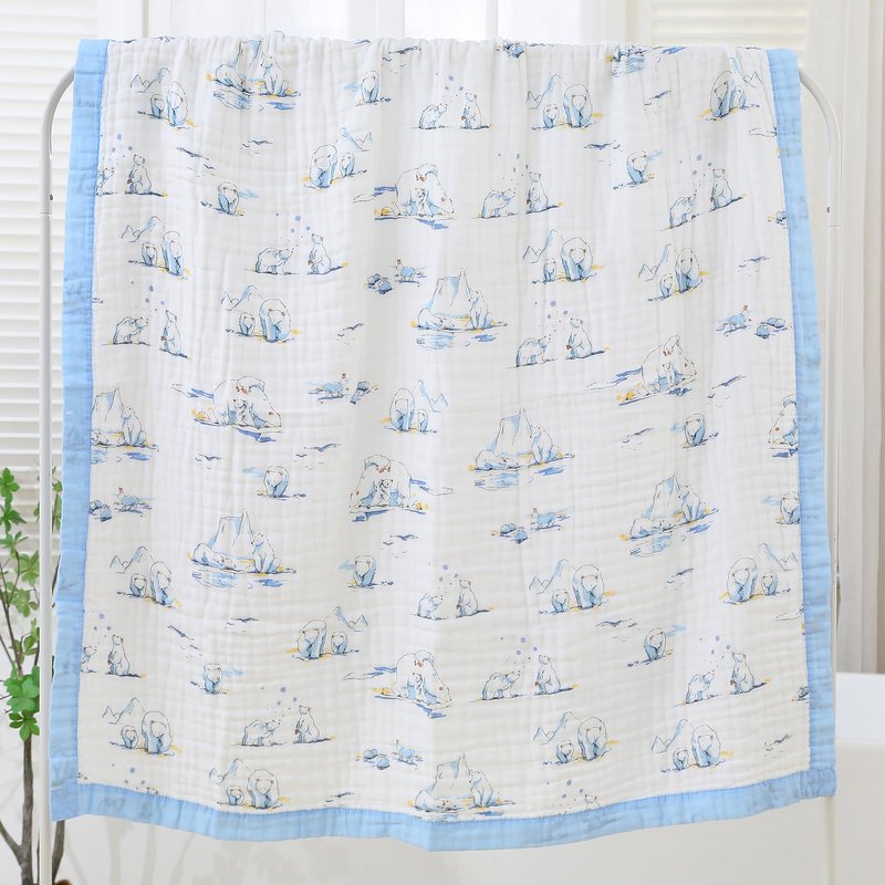 Jay & Ava Muslin Christmas Baby Blanket 42” x 42”, Soft Toddler Cotton Baby Blankets for Boy, 4 Layers Bed Muslin Throw for Baby Crib, Large Baby Receiving Blanket - (Christmas Forest)