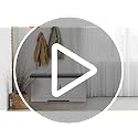 Farmhouse Shoe Storage Bench with 4 Barn Doors and Padded Seat Cushion