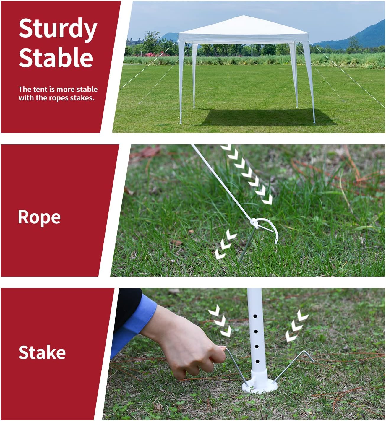 Skiennix 10x10 Gazebo - Waterproof Outdoor Canopy Tent for Parties, Weddings & BBQs