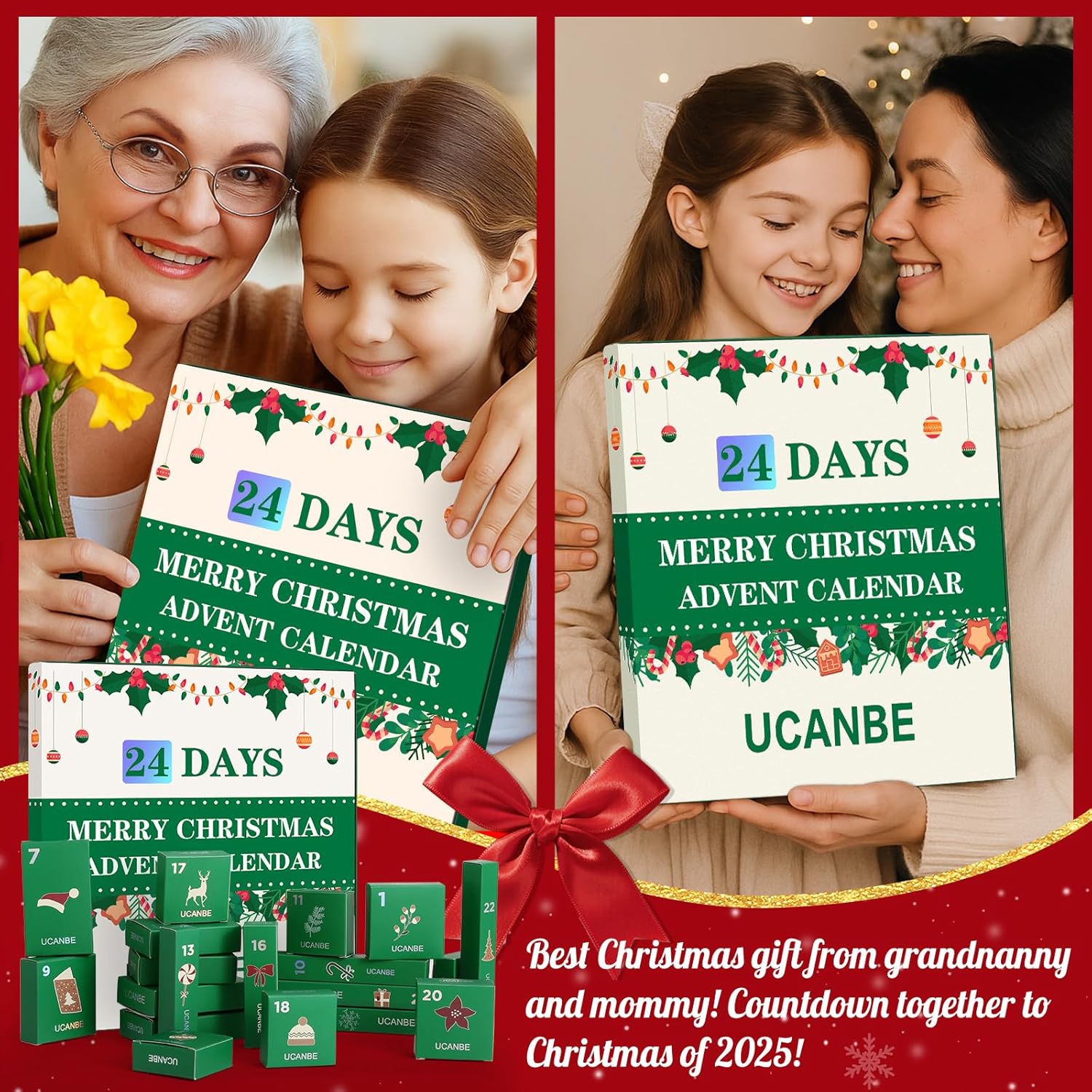UCANBE 2025 Makeup Advent Calendar - 24 Days of Beauty Surprises for Women & Teens | Holiday Gift Set