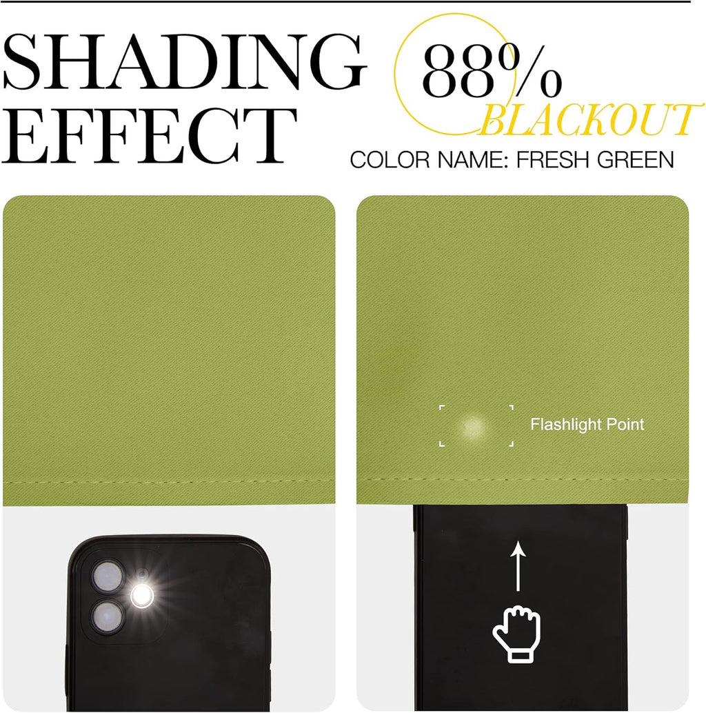 NICETOWN Blackout Curtains - Fresh Green Thermal Insulated Drapes for Small Windows | 40" Length, 2 Panels