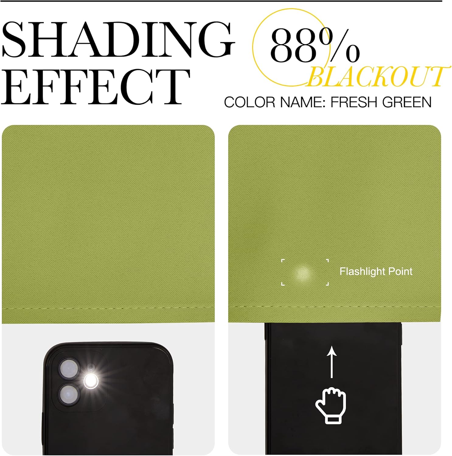 NICETOWN Blackout Curtains - Fresh Green Thermal Insulated Drapes for Small Windows | 40" Length, 2 Panels