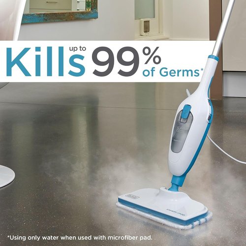BLACK+DECKER Steam Mop - Powerful Cleaning with Fast Drying Technology | Sleek White Design