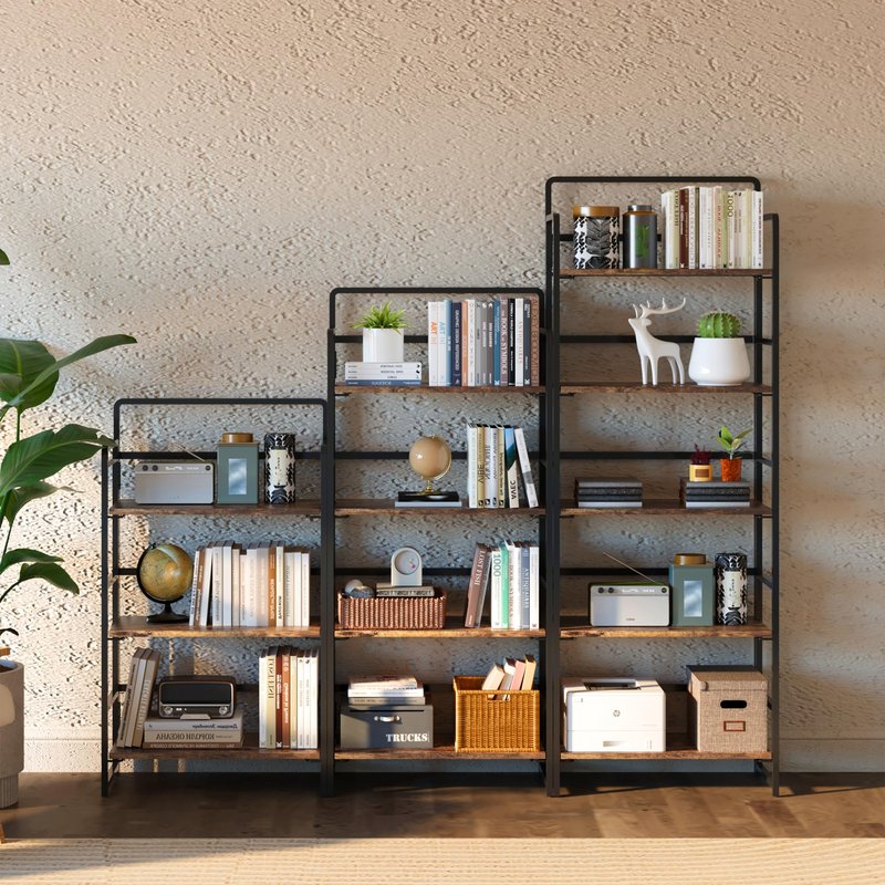 4NM 2 Tiers No-Assembly Folding Bookshelf with Wheels, Portable Rolling Storage Foldable Bookcase & Compact Side Table for Living Room, Bedroom, Kitchen, Bathroom (All White)