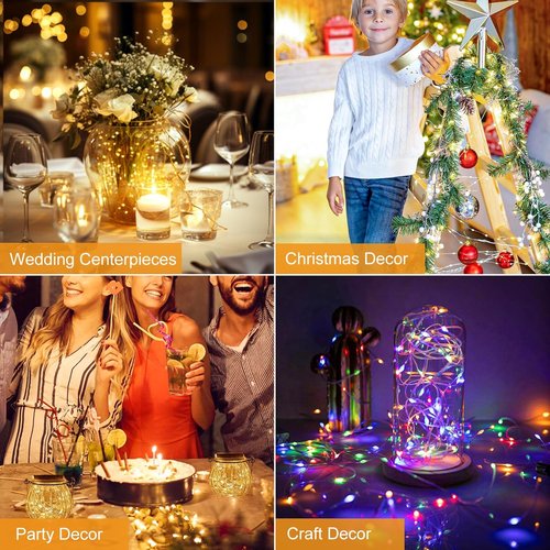 Btfarm 30 Pack Fairy Lights - Battery Operated 7ft 20 LED Twinkle Lights | Waterproof Mini Silver Wire for Weddings & Decor