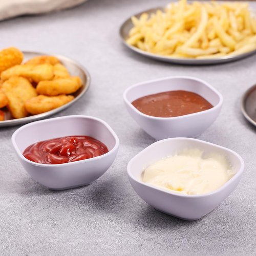 SHECIPIN 12 pack wheat straw dipping bowls 4.5oz,alternative plastic soy sauce dishes,unbreakable small dessert bowls microwave and dishwasher safe for snack,sushi,condiment (white)
