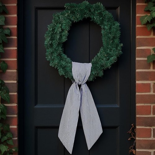 Black Striped Wreath Ribbon Set by [Brand Name] - 2 Pack, 5.12" Wide x 54.33" Long for Halloween Decor