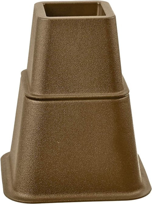 HOME IT Adjustable Bed Risers - Heavy-Duty Furniture Elevation - Set of 4 in 3, 5, or 8 Inch Heights (Brown)