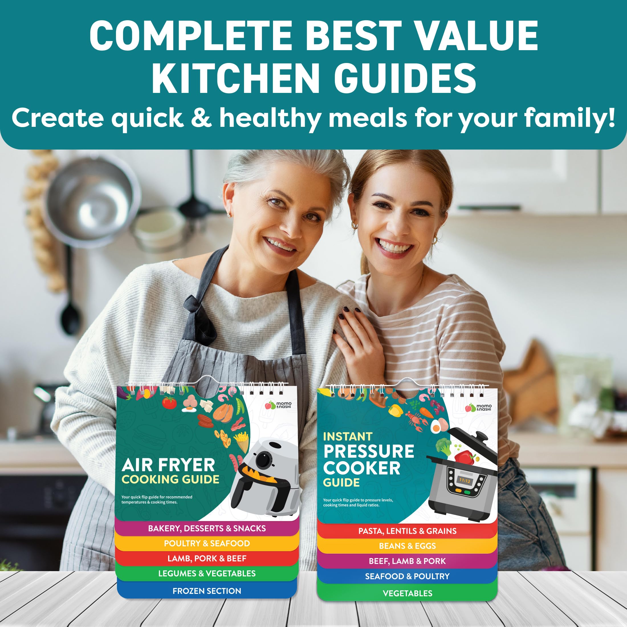 Air Fryer & Instant Pot Magnetic Cooking Guides - 7" x 6" Each - Set of 2 Instant Pot Air Fryer Accessories Cook Books - Airfryer Kitchen Accessories & Kitchen Gadgets 2026