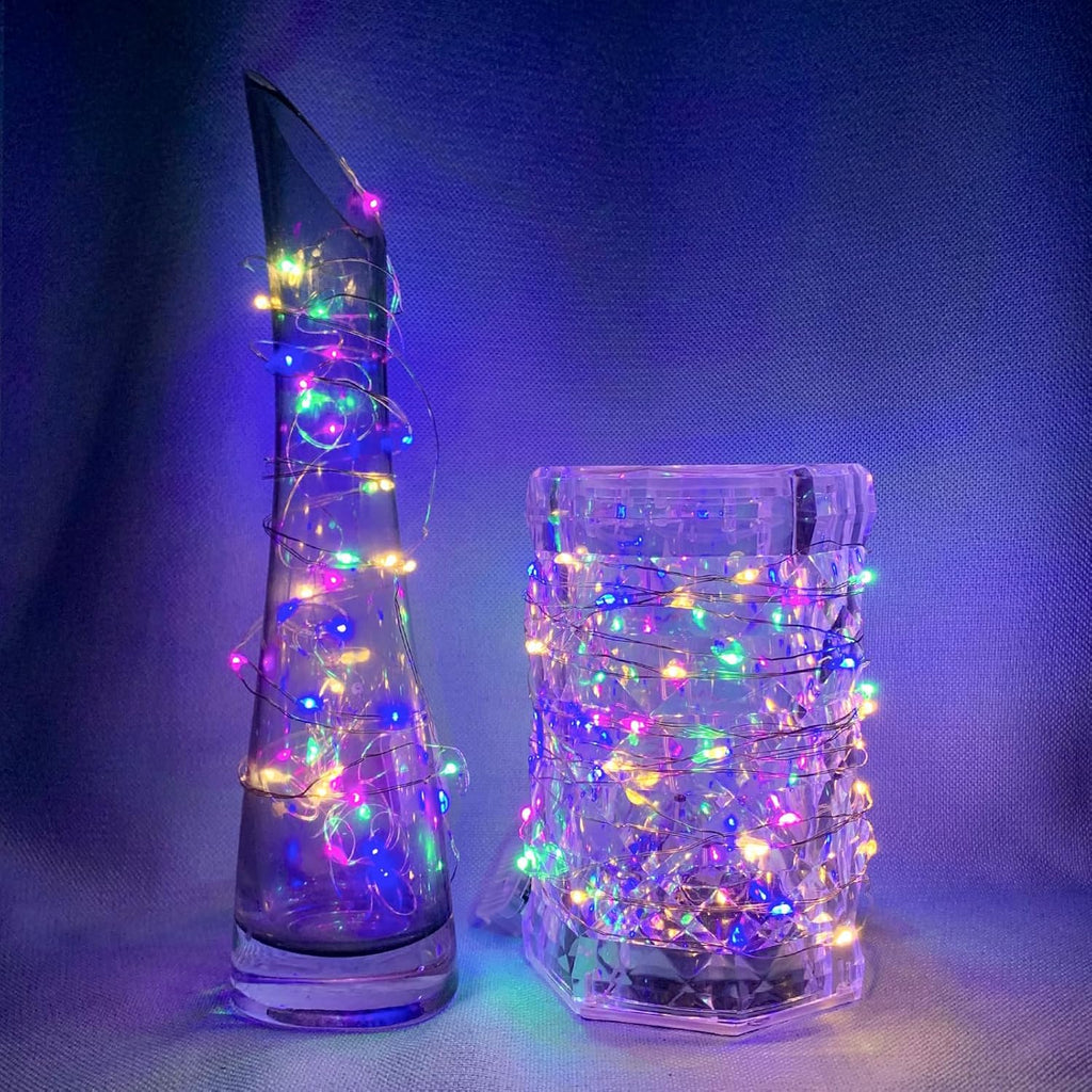 Skiennix 12 Pack Rainbow Fairy Lights - 7Ft 20 LED Twinkle String Lights | Waterproof & Battery Operated for Parties & Weddings