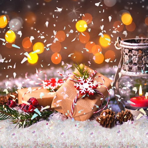 Kasyat Fake Snow Powder - Christmas Twinkles Decoration Filler | 600g White & AB Color