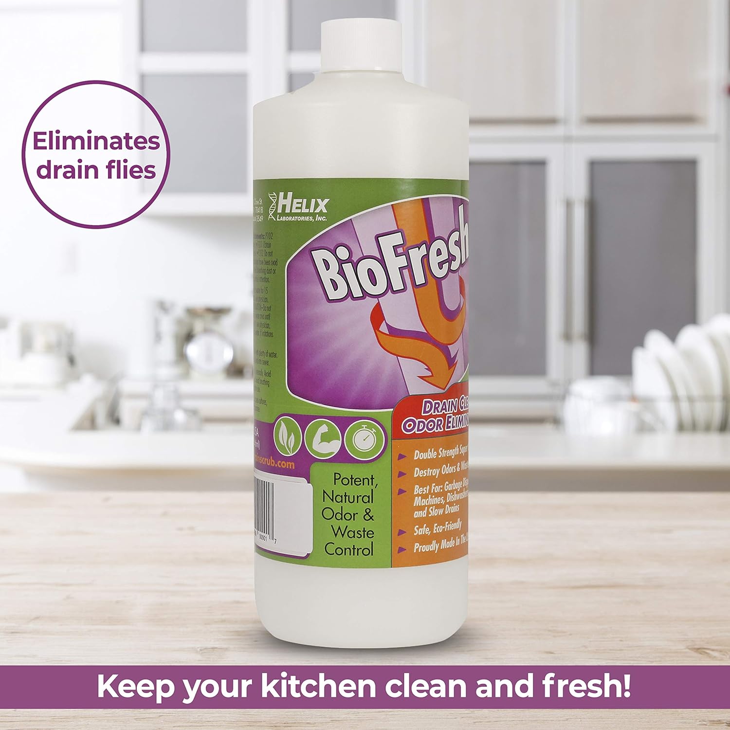 Skiennix Enzyme Drain Cleaner & Deodorizer - Effective Odor Remover for Sinks, Showers & Septic Systems | 32oz