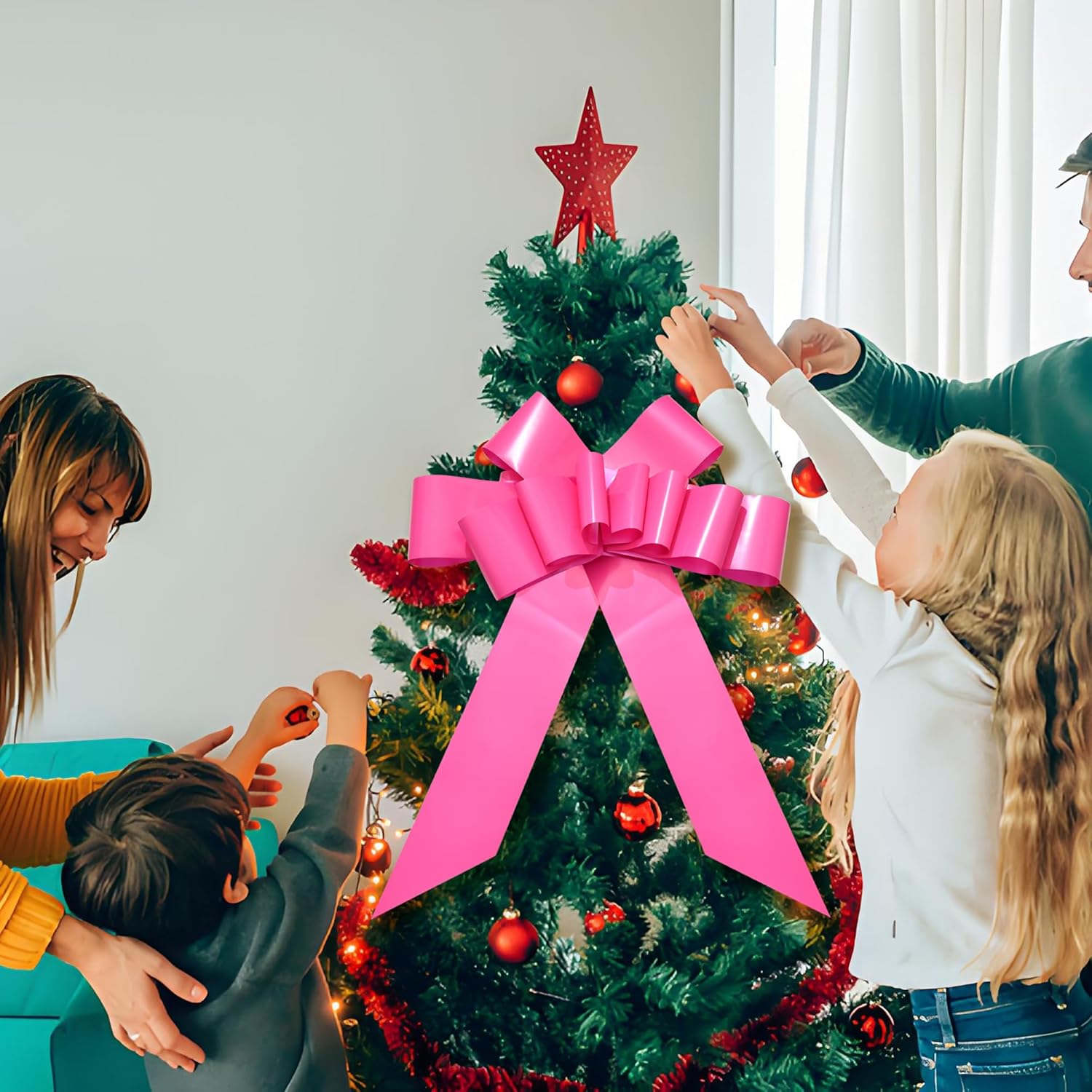 Skiennix 30-Inch Giant Car Bow - Perfect for Gifts | Eye-Catching Pink Design