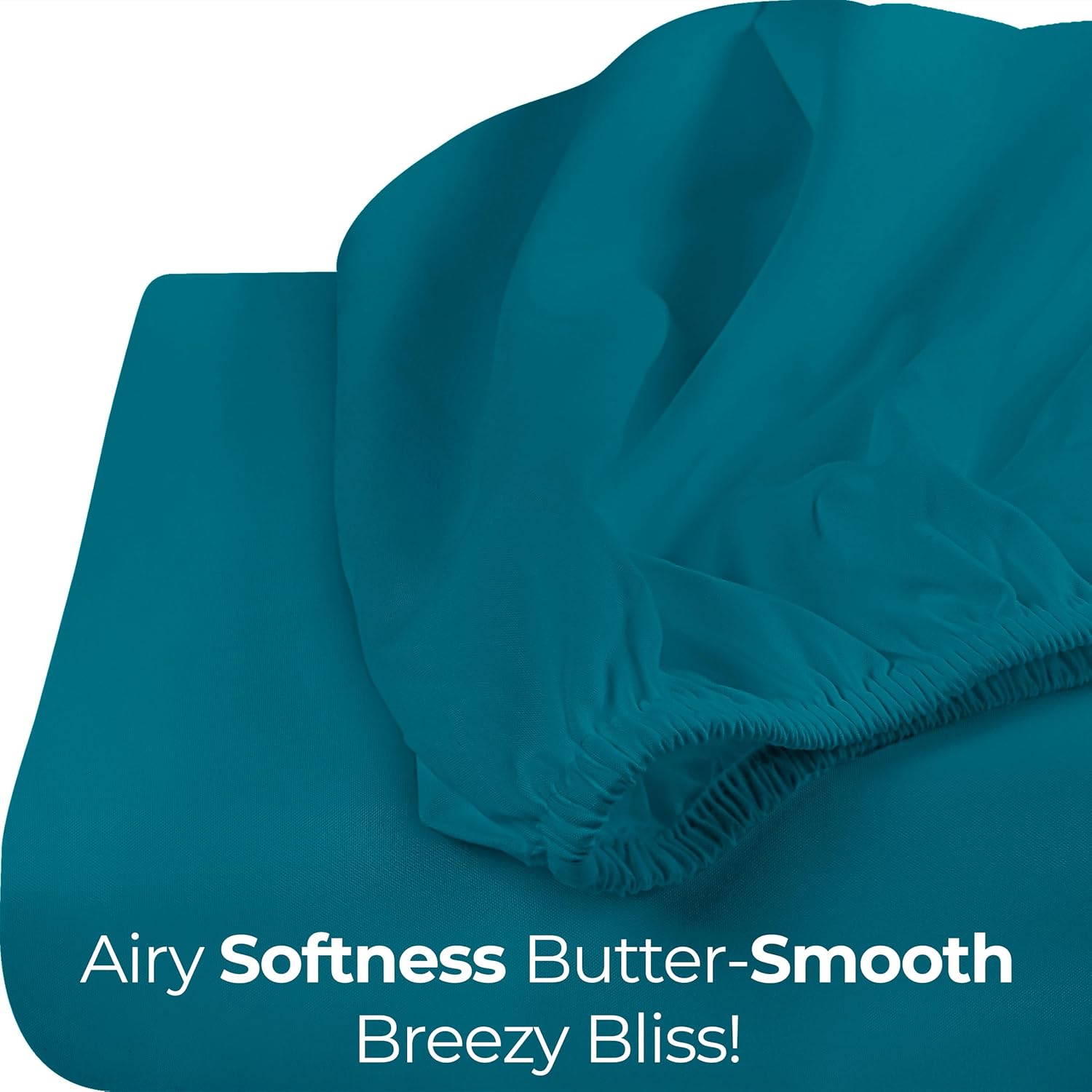 Utopia Bedding Queen Fitted Sheet - Deep Pocket Soft Microfiber - Fade Resistant & Easy Care - Denim Blue