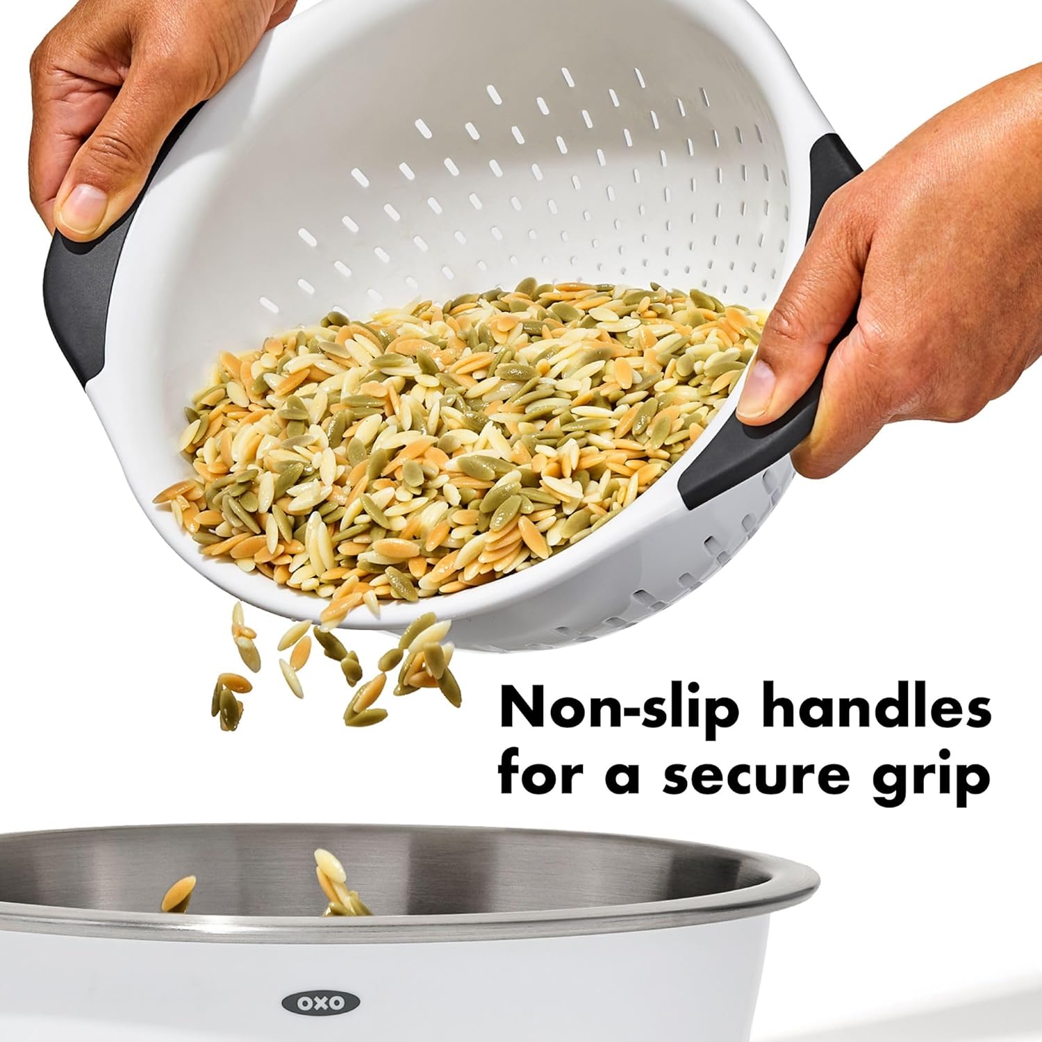 OXO Good Grips Colander - 3 QT Capacity for Effortless Straining | Durable Plastic Design