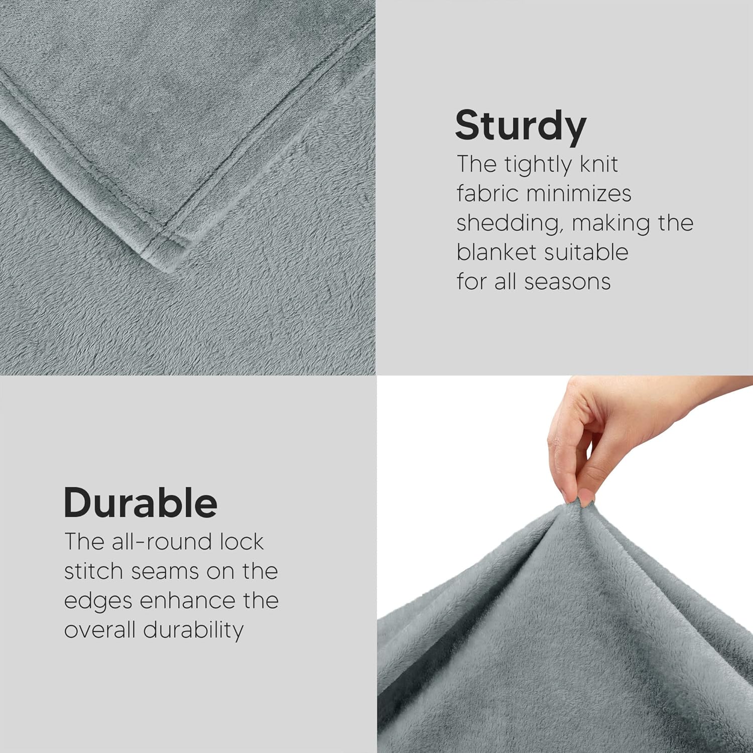 Utopia Bedding Fleece Blanket - Luxury Soft Anti-Static Microfiber in Ash Grey | Full Size (90x84 Inch)