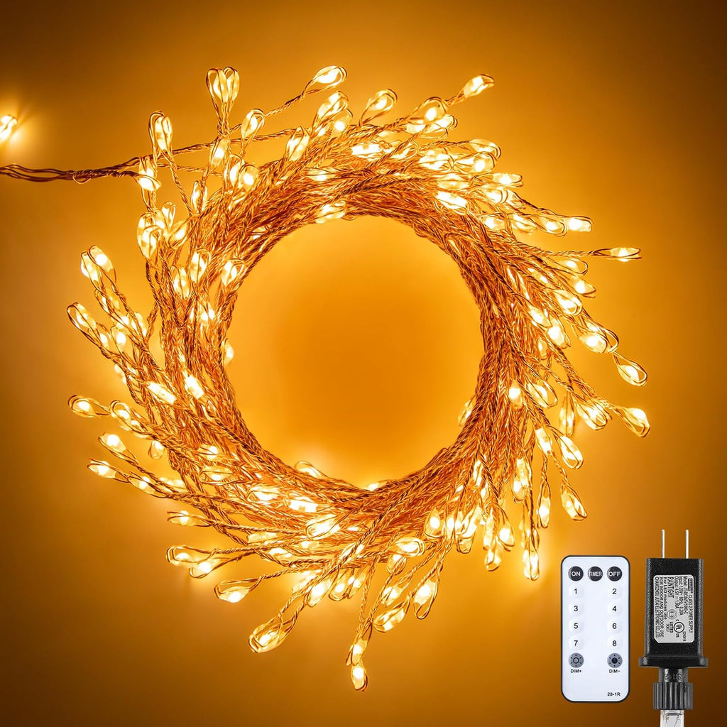Skiennix Fairy Lights - 10Ft 200LED Waterproof Copper Wire String Lights | 8 Lighting Modes for Bedroom & Holiday Decor