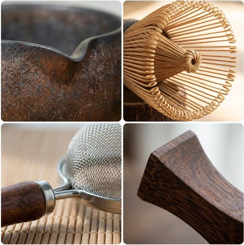 Matcha Maiden 7-Piece Matcha Whisk Set - Handmade Bowl, 100-Prong Bamboo Whisk & Complete Accessories