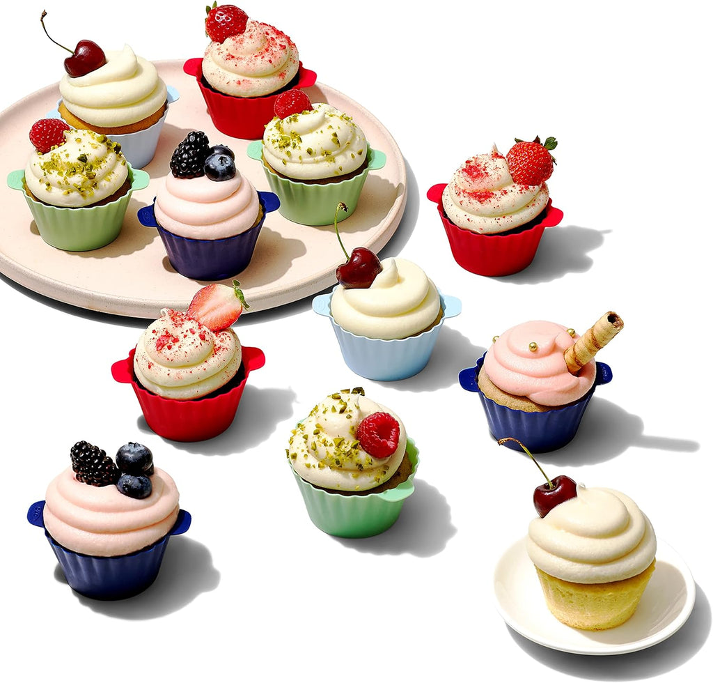 OXO Good Grips Silicone Baking Cups - Reusable, BPA-Free, Non-Stick | Pack of 12 Muffin & Cupcake Liners