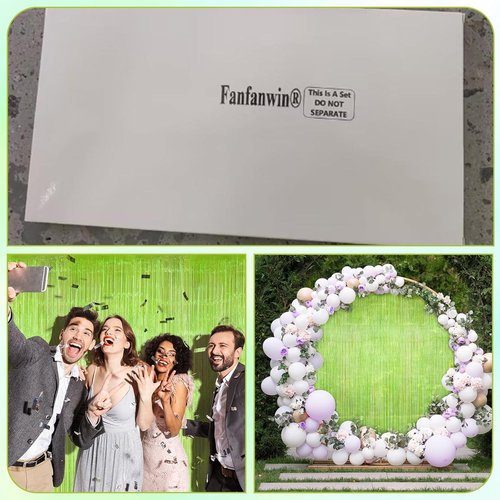 Fanfanwin Neon Green Streamers - 2 Pcs Foil Fringe Backdrop Curtains for Parties | 3.28 x 8.2 ft