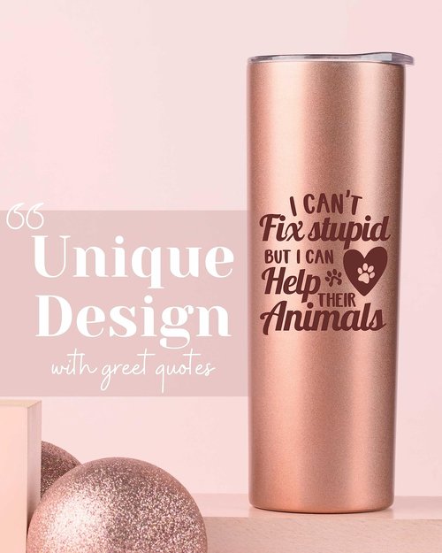 Vet Tech Gifts for Wowen, Gifts for Veterinary Technologists on Vet Tech Week, Birthday and Christmas, 20oz Insulated Stainless Steel Tumbler - Help Their Animals